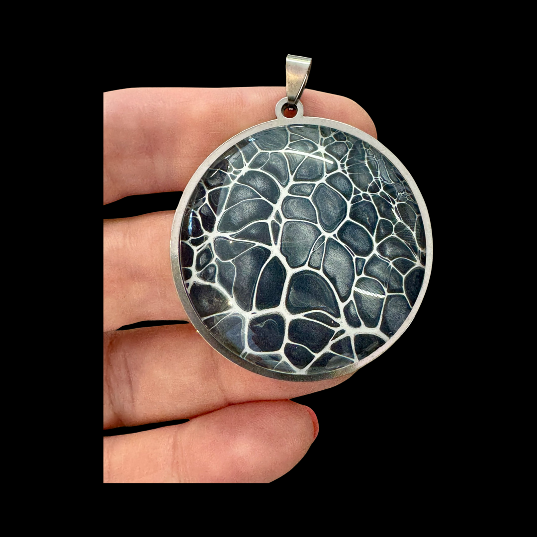 SNAKESKIN in Large Round Pendant