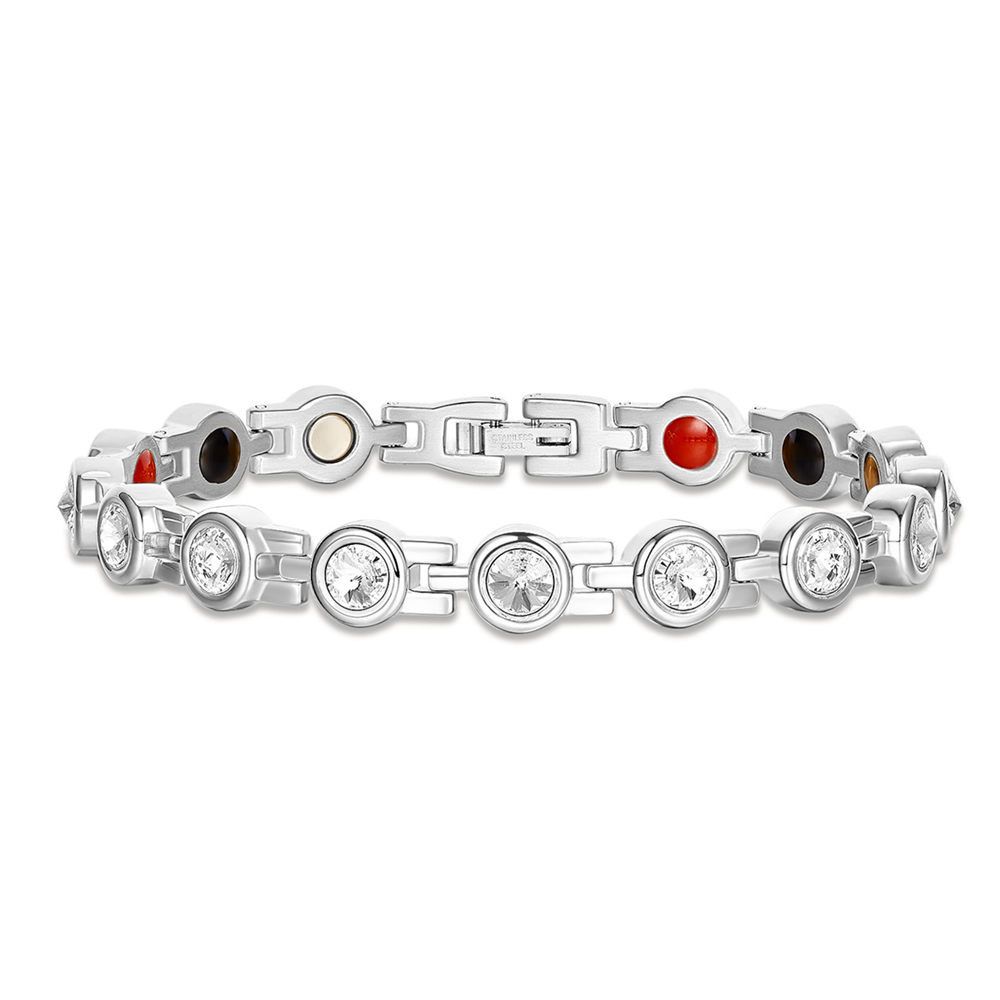 TTGS Watchband Bracelet in Stainless Steel And Grade AAA Cubic Zirconia