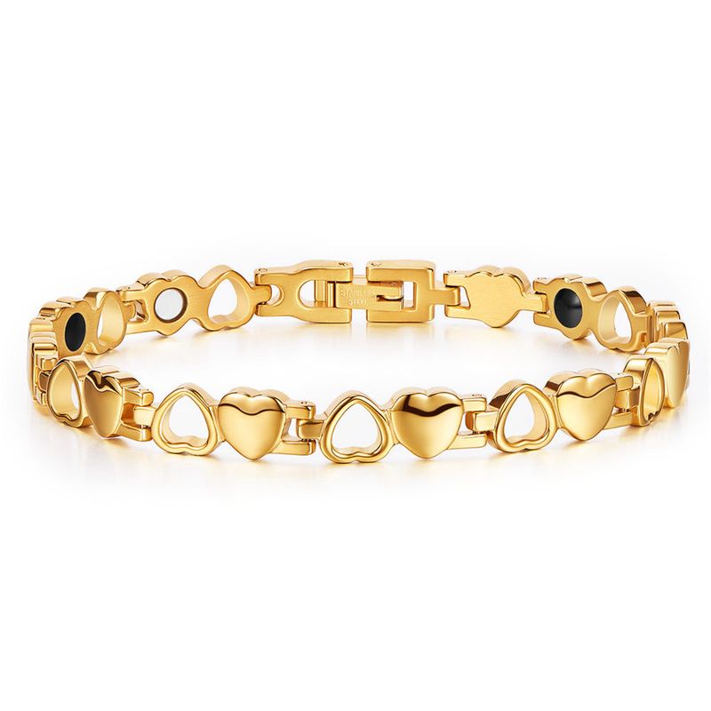 TTGS Watchband Bracelet in Stainless Steel And 18k Gold with Hearts