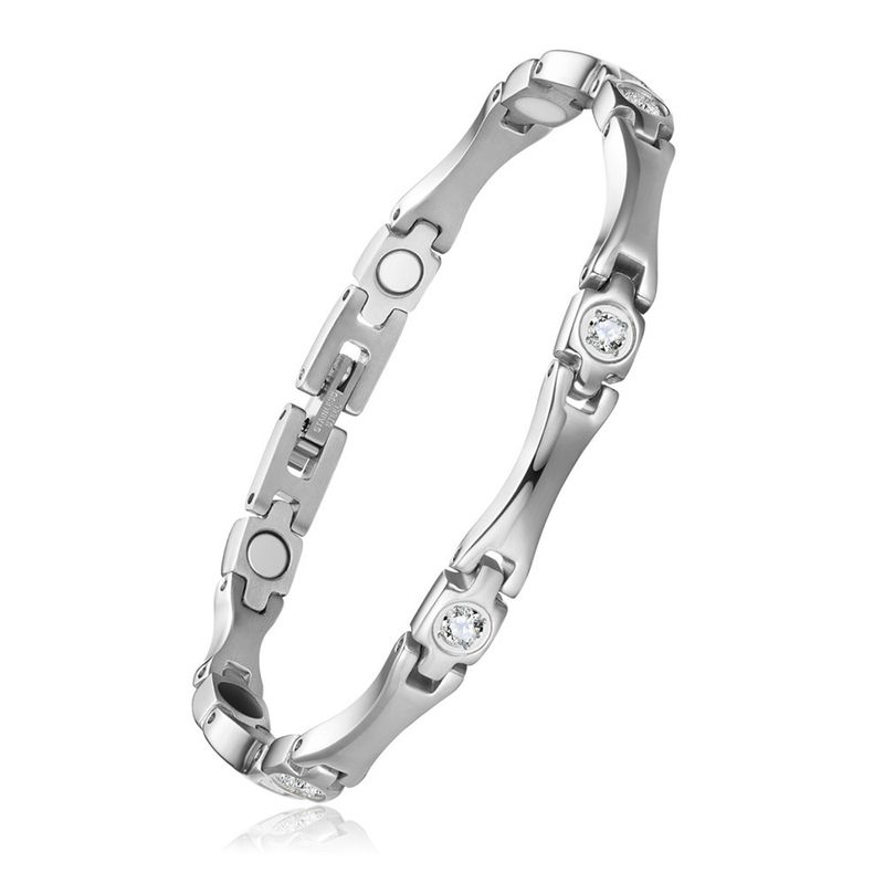 TTGS Watchband Bracelet in Stainless Steel And Grade AAA Cubic Zirconia