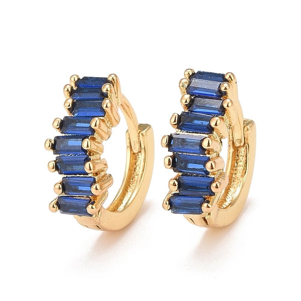 TTGS Earrings in Sapphire AAA Cubic Zirconia With 18k Gold Plate