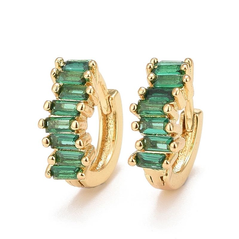 TTGS Earrings in Emerald AAA Cubic Zirconia With 18k Gold Plate
