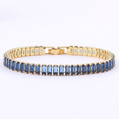 TTGS Tennis Bracelet - Steel Blue Cubic Zirconia on Brass