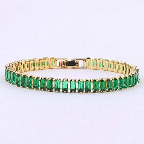 TTGS Tennis Bracelet - Sea Green Cubic Zirconia on Brass