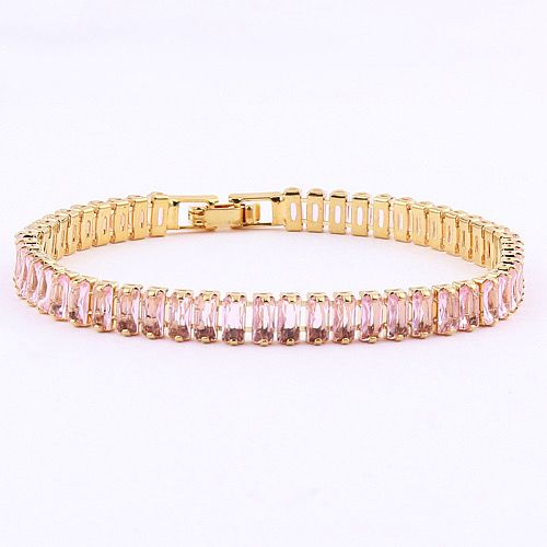 TTGS Tennis Bracelet - Pink Cubic Zirconia on Brass