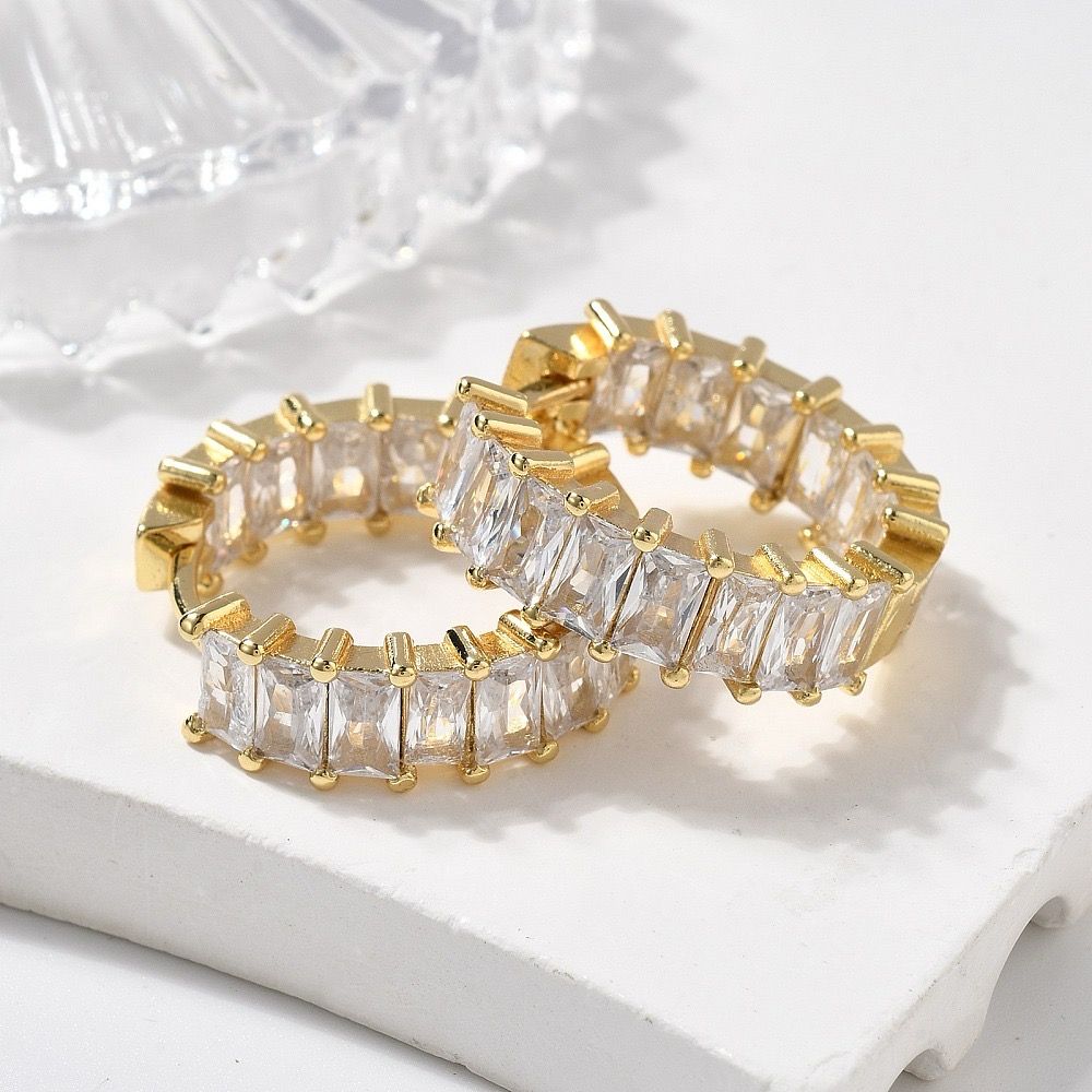 TTGS Earrings 18k Gold Plated With Cubic Zirconia