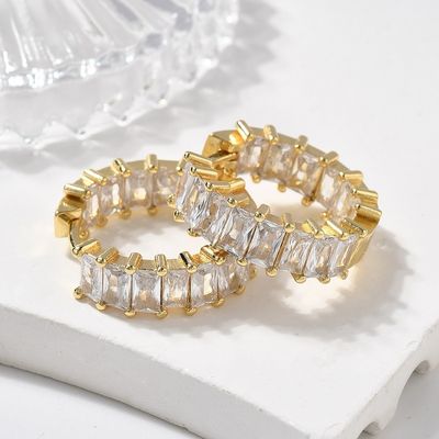 TTGS Earrings 18k Gold Plated With Cubic Zirconia