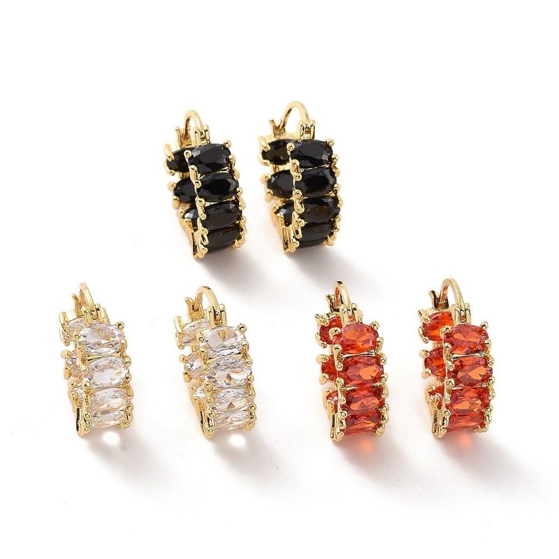 TTGS Earrings 18k Gold Plated Cubic Zirconia BLACK Colour
