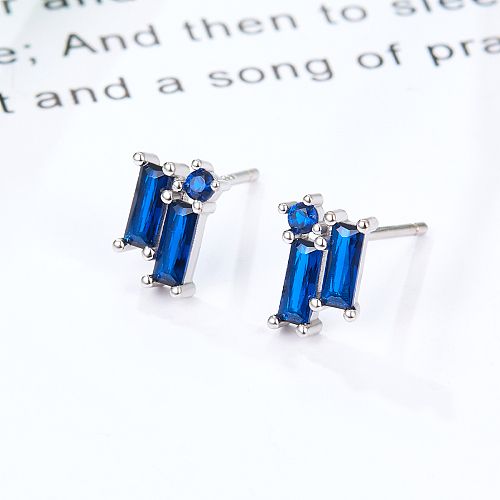 TTGS Earrings in Sterling Silver and Saphire Cubic Zirconia