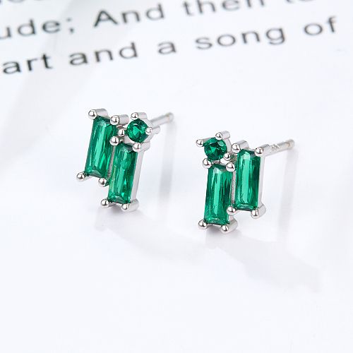 TTGS Earrings in Sterling Silver and Emerald Cubic Zirconia