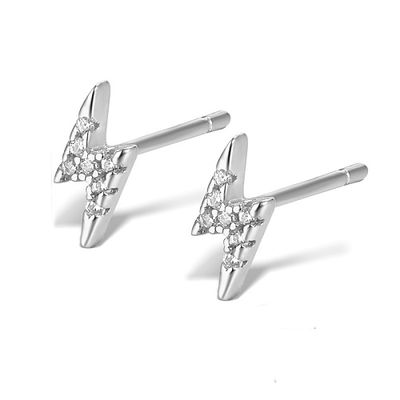 TTGS Earrings in Sterling Silver/Lightening Bolt