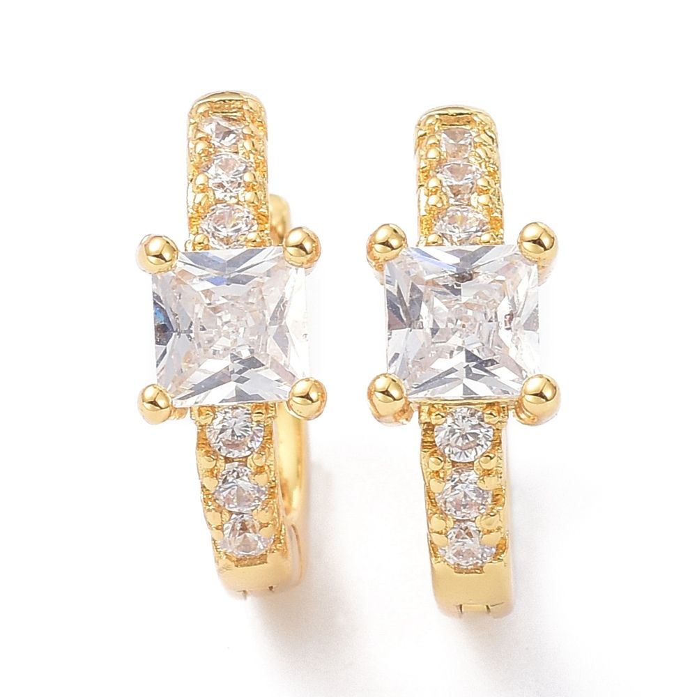 TTGS Earrings in 18k Gold Plating and Saphire Cubic Zirconia