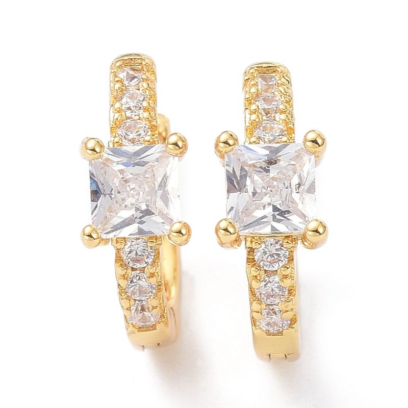 TTGS Earrings in 18k Gold Plating and Saphire Cubic Zirconia