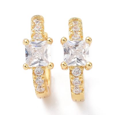 TTGS Earrings in 18k Gold Plating and Saphire Cubic Zirconia