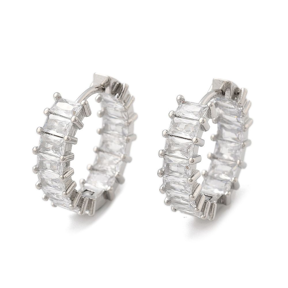 TTGS Earrings Platinum Plated with Cubic Zirconia