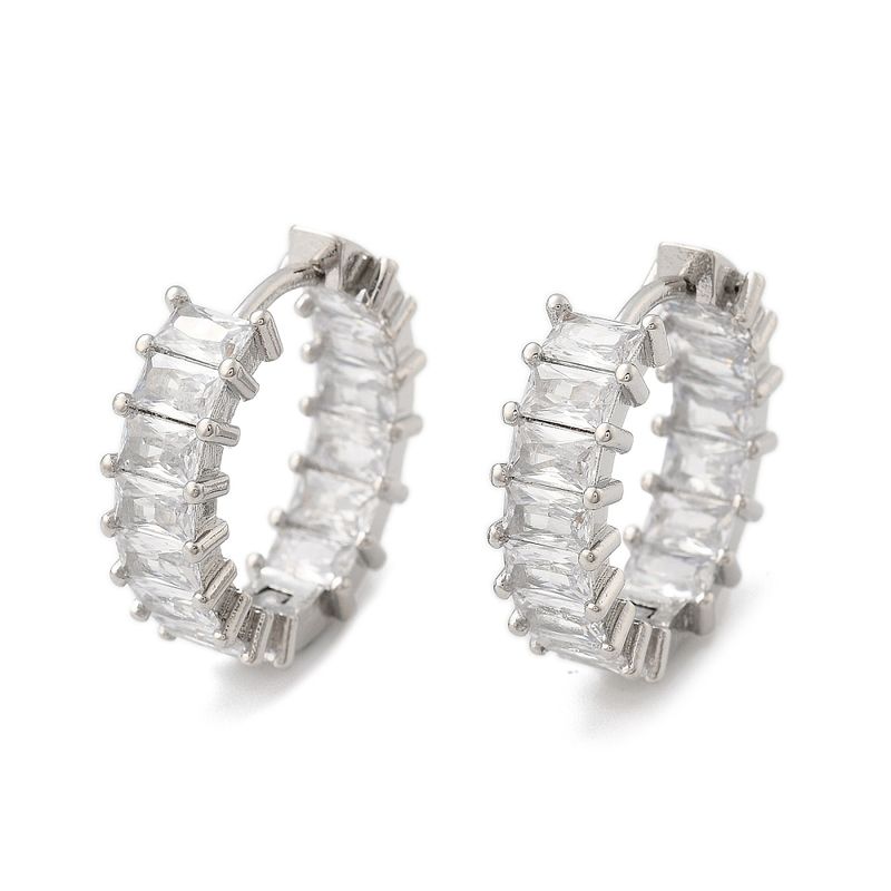 TTGS Earrings Platinum Plated with Cubic Zirconia
