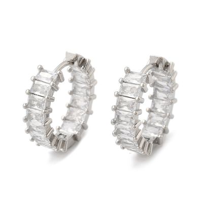 TTGS Earrings Platinum Plated with Cubic Zirconia
