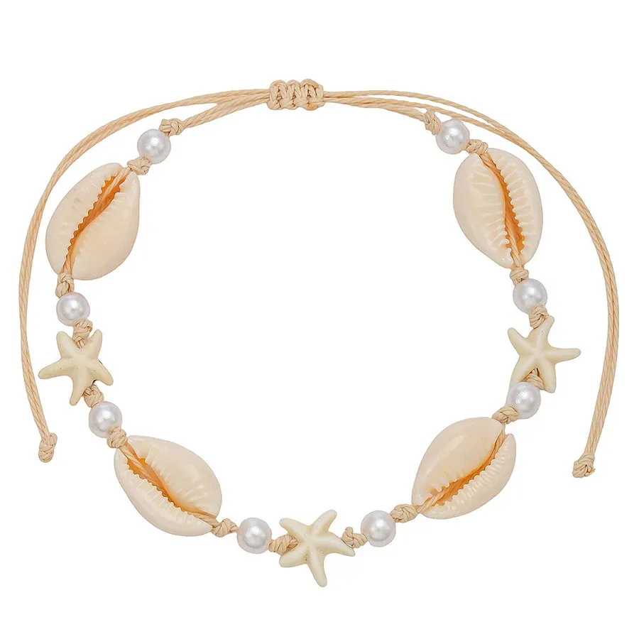 Shell n Pearls Anklet