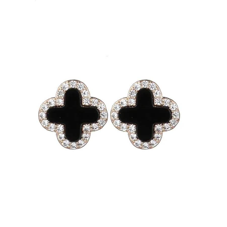 Van Silver Black Earrings
