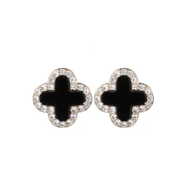Van Silver Black Earrings