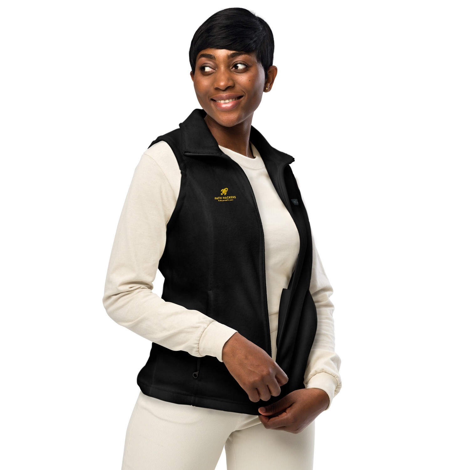 Women's Columbia Fleece Vest Black -Thermally Insulated Path Hackers