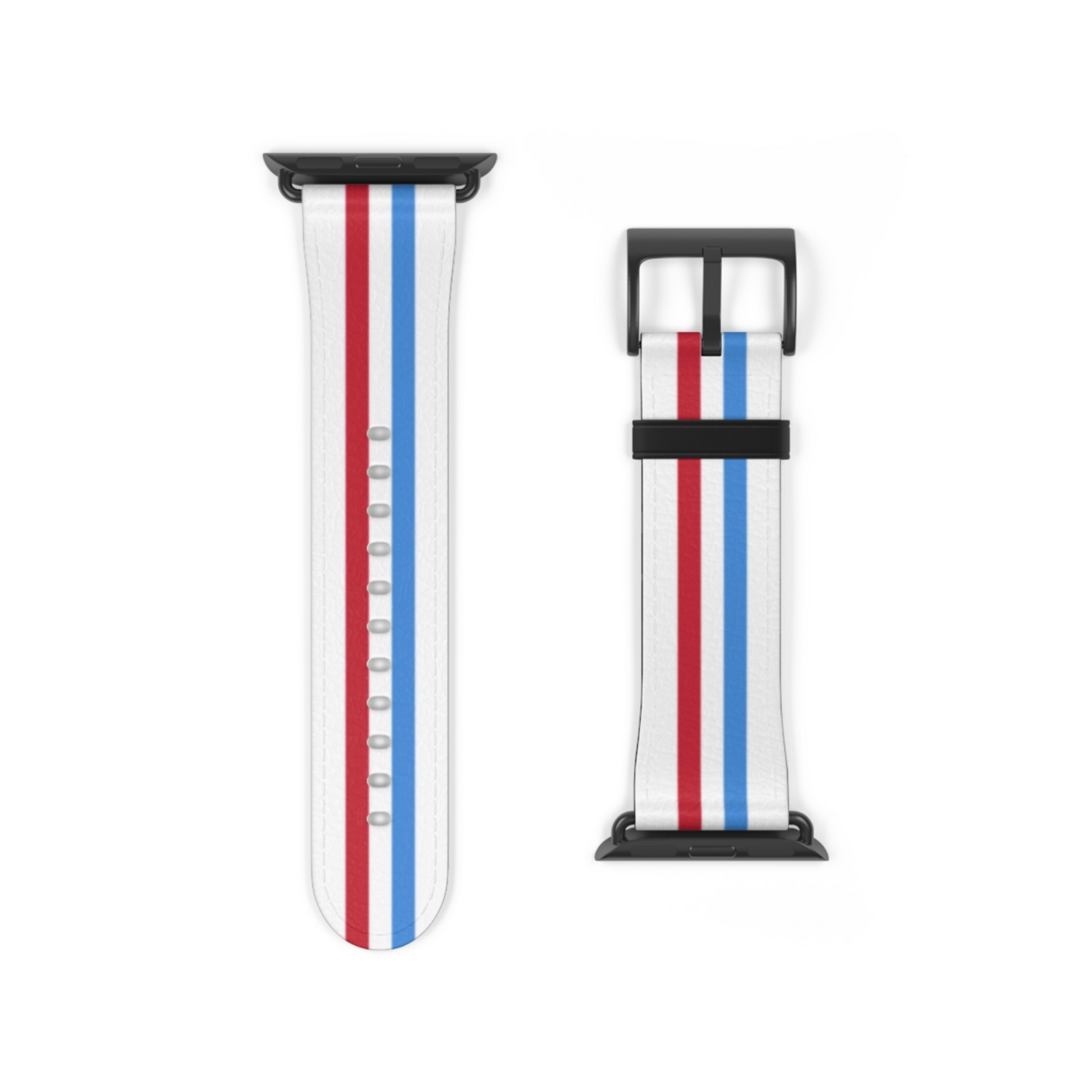 Throwback White, Red and Blue Helmet Stripe Apple Watch Band