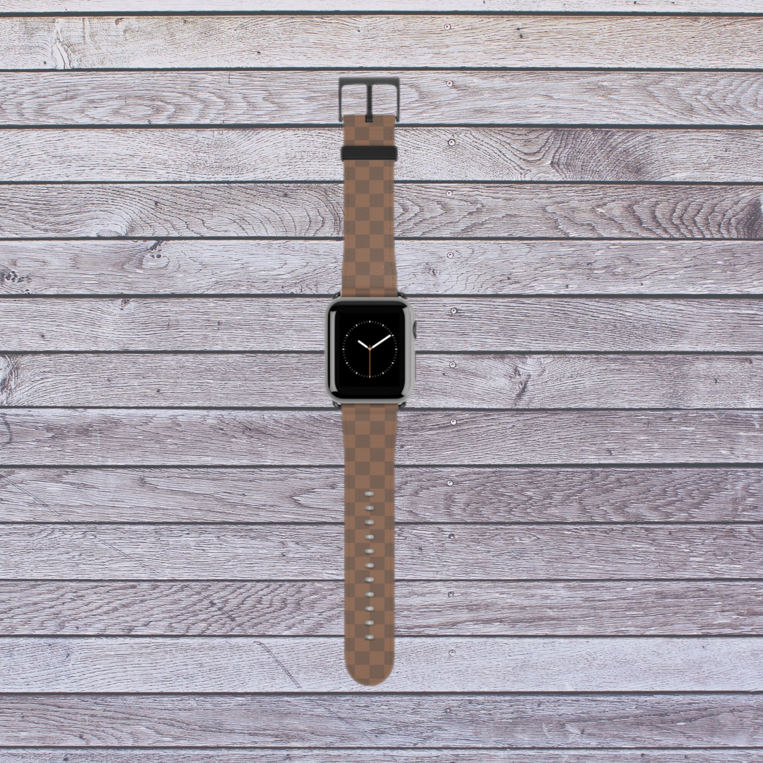 Brown Checkerboard Apple Watch Band