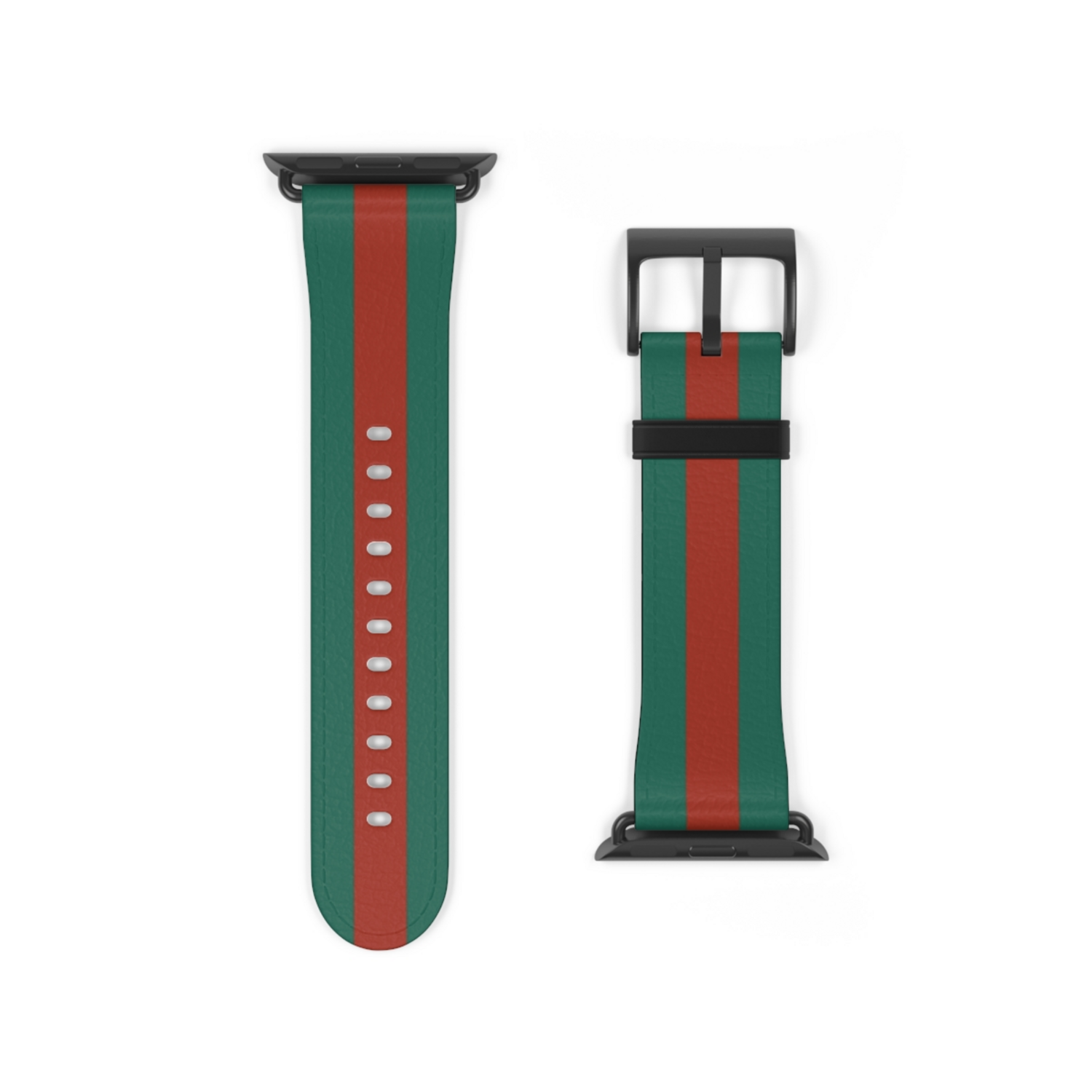 Green and Red Striped Apple Watch Band