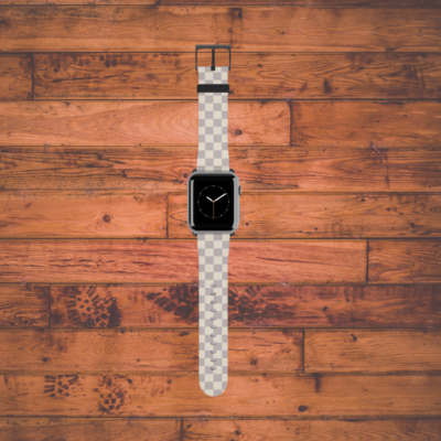 Gray And Cream Checkerboard Apple Watch Band