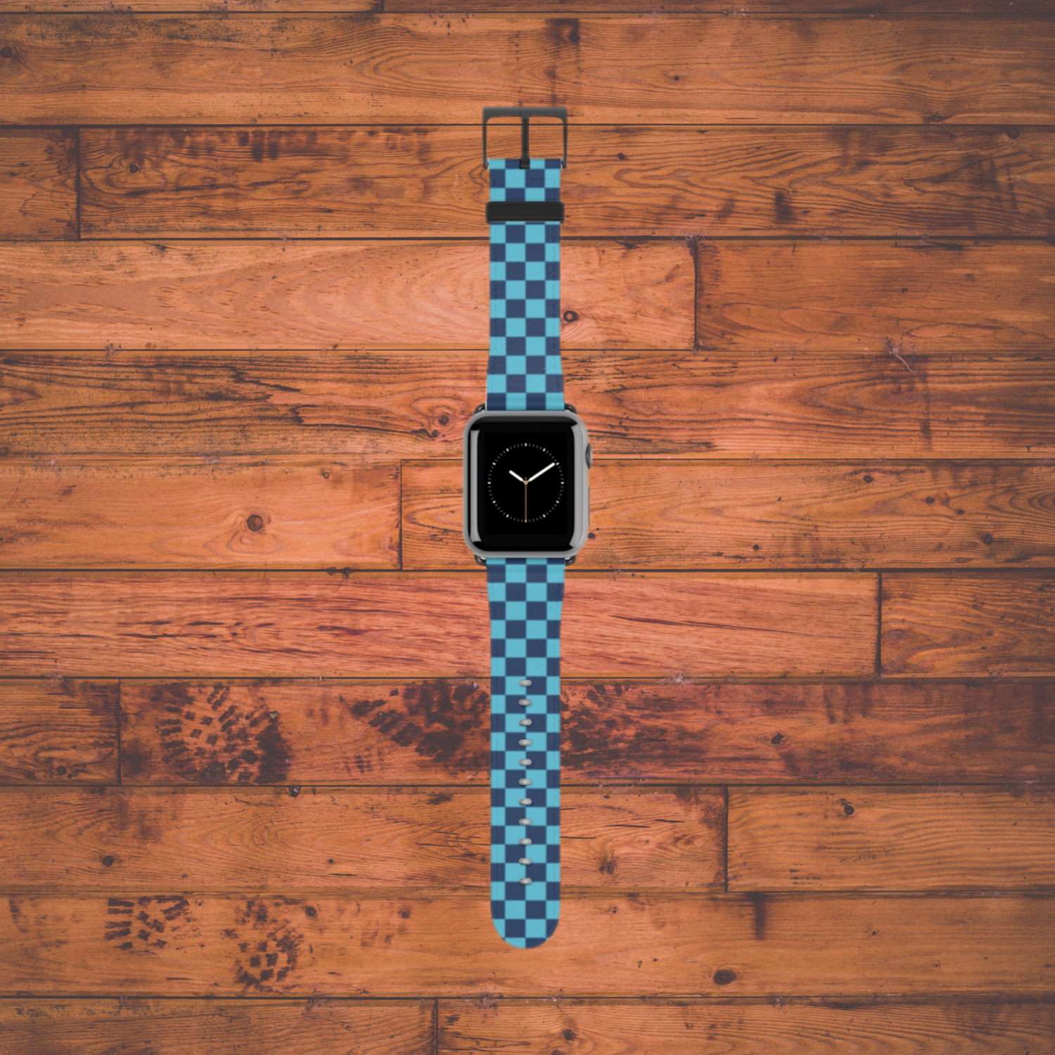 Blue Checkerboard Apple Watch Band