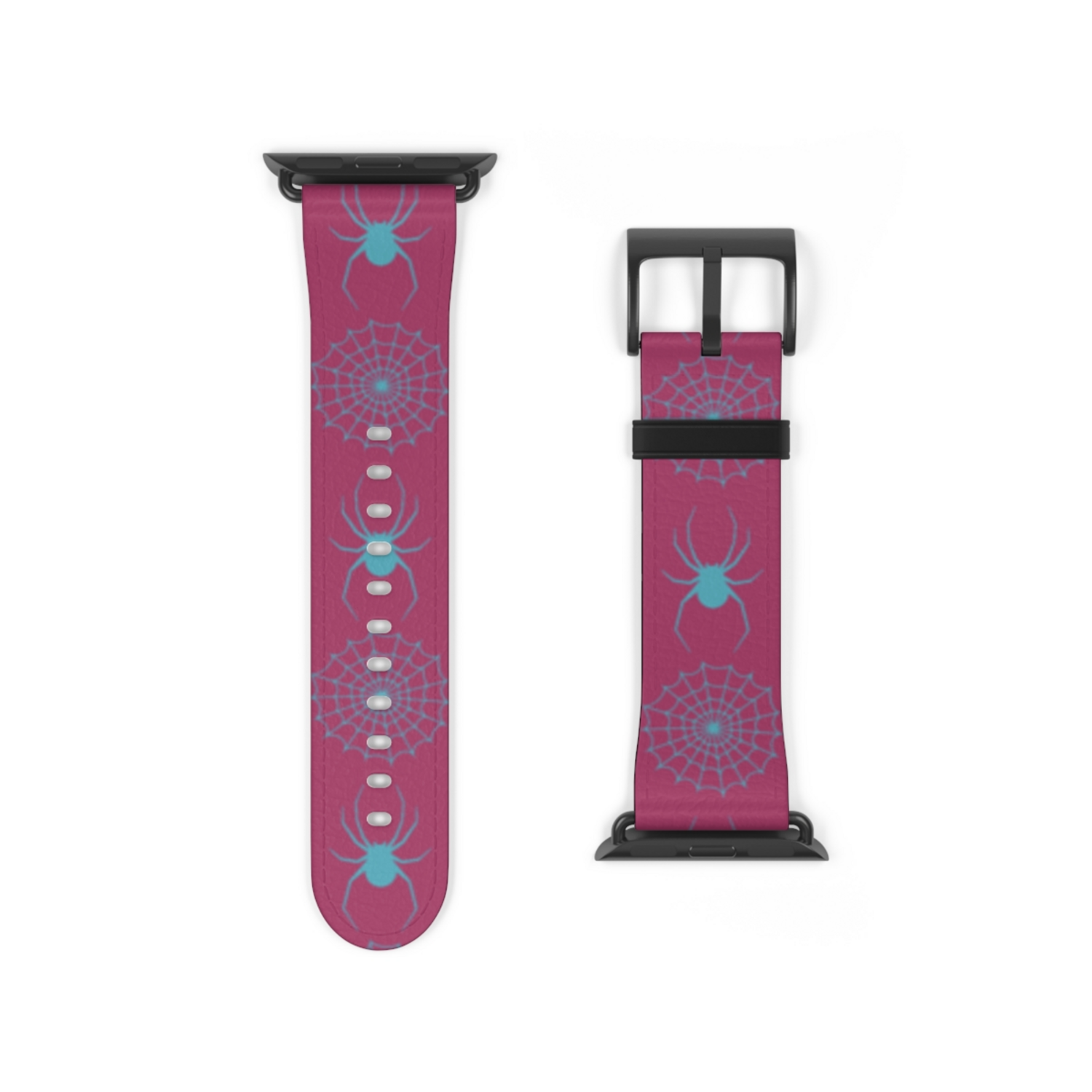 Pink And Blue Spider Pattern Apple Watch Band