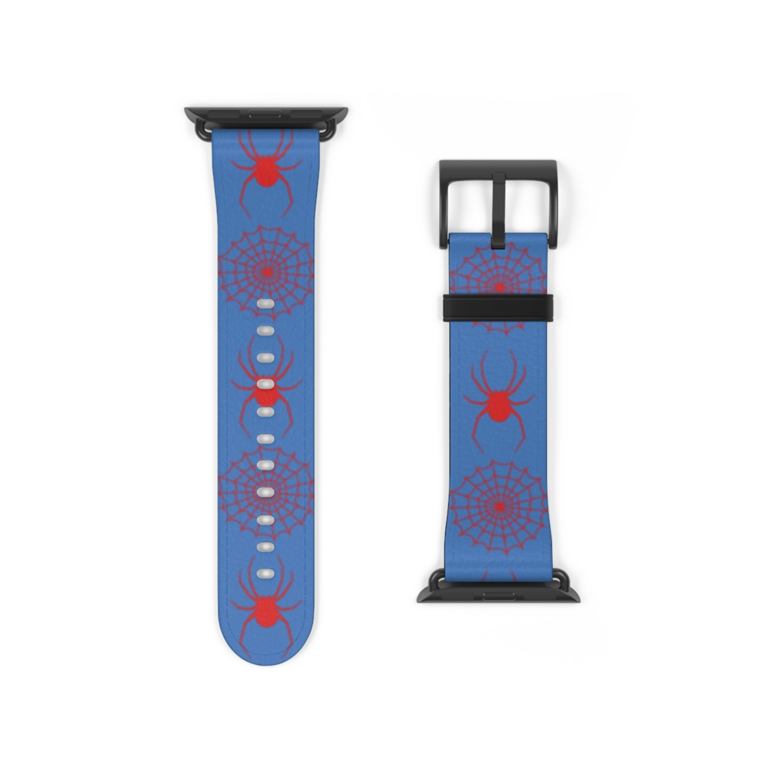 Red And Blue Spider Pattern Apple Watch Band