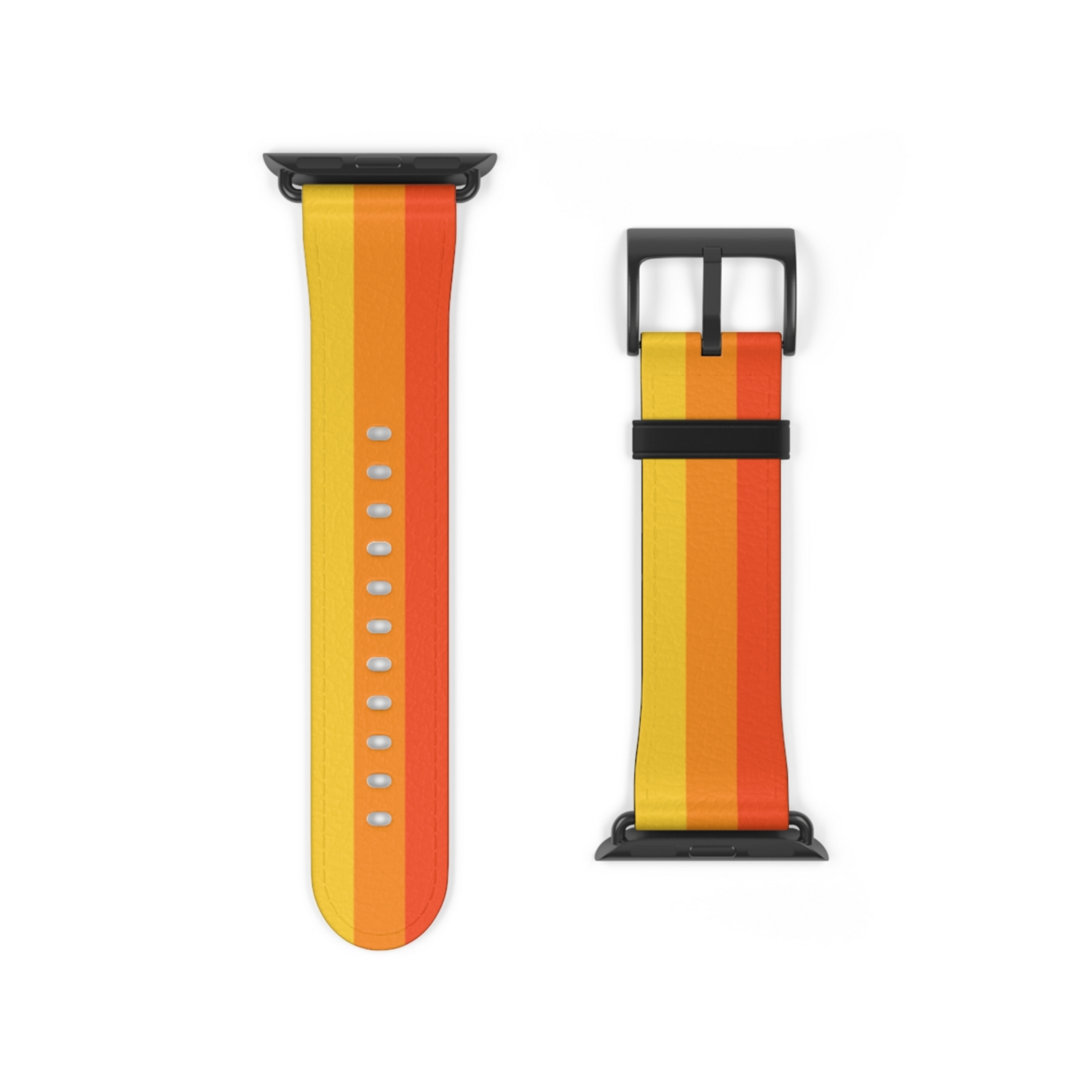 Orange and Yellow Striped Apple Watch Band