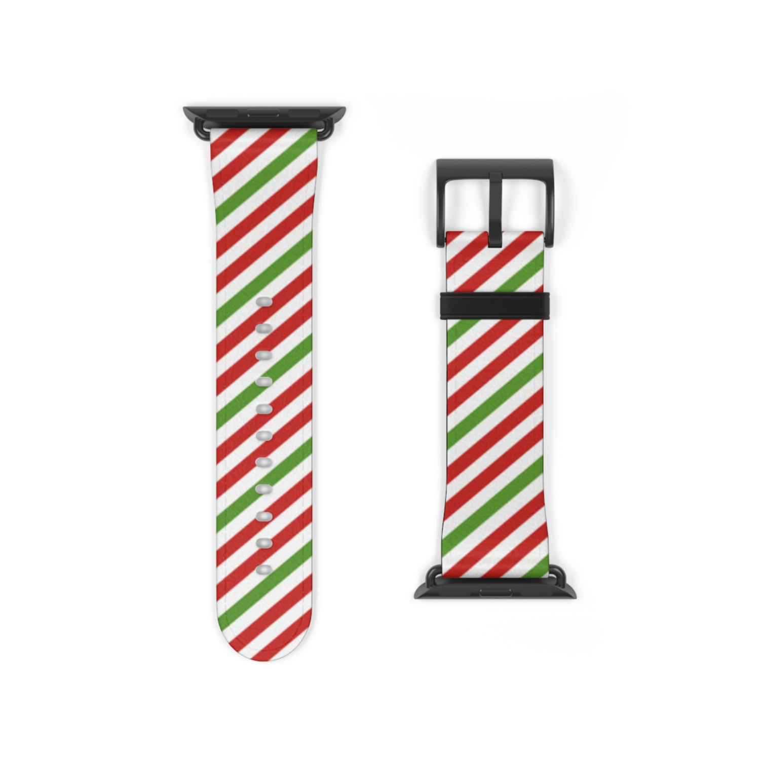 White, Red and Green Stripes Apple Watch Band
