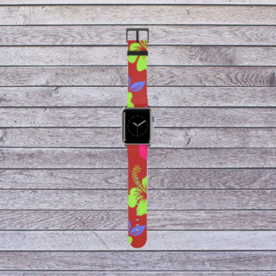 Tropical Red Apple Watch Band