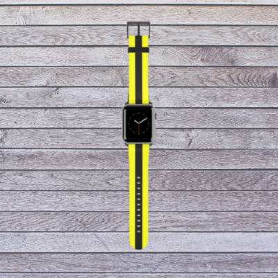 Yellow and Black Striped Apple Watch Strap