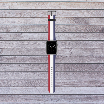 Red, White and Blue Striped Apple Watch Band
