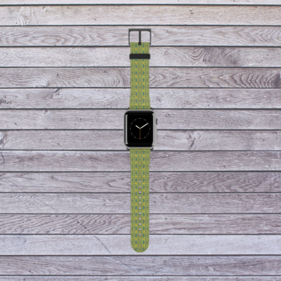 Blue and Gold Greek Key Apple Watch Band