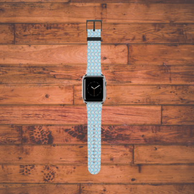 Gray and Blue Geometric Apple Watch Band