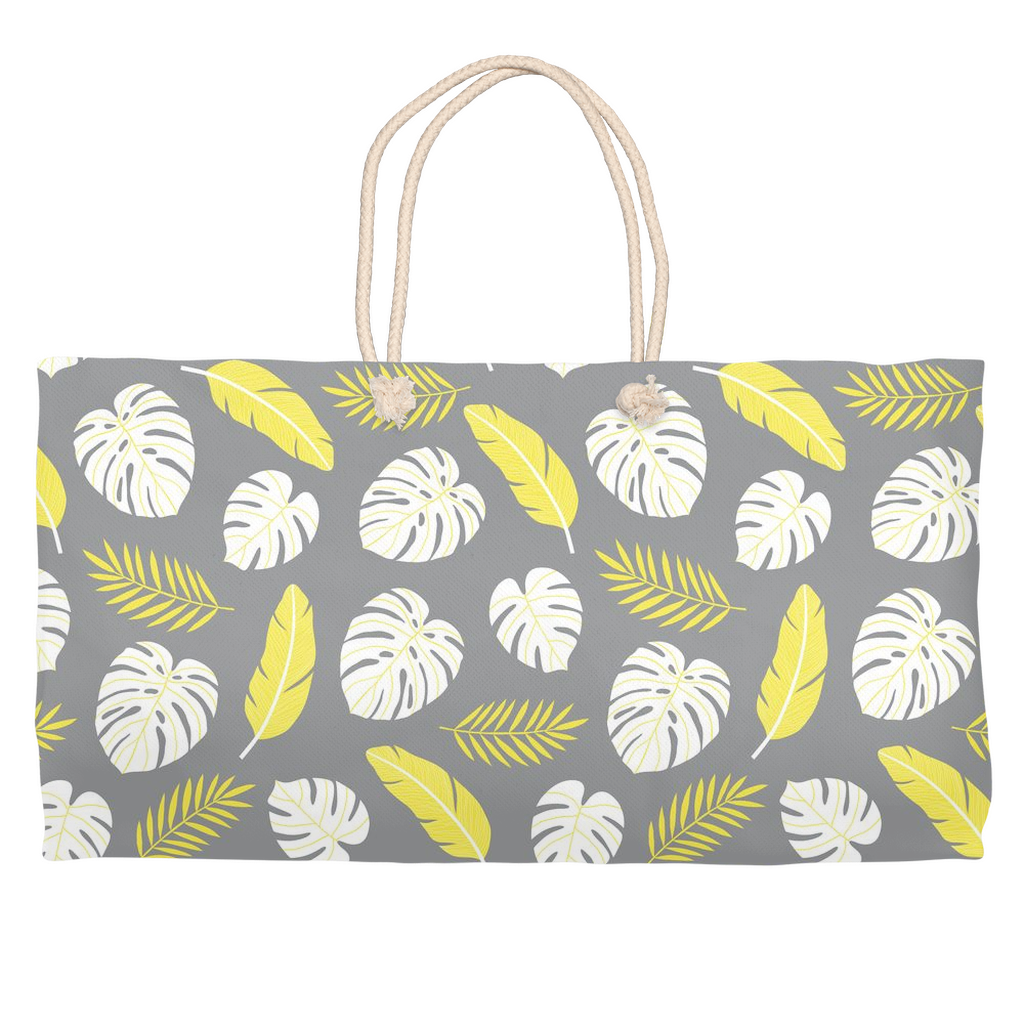 White Leaves with Yellow Feathers Weekender Bag