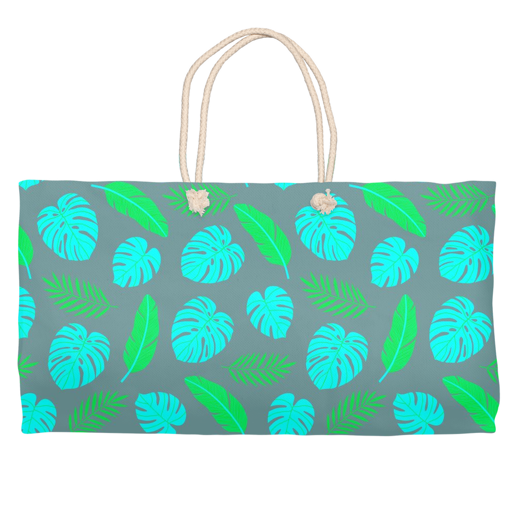 Green Leaves and Feathers Weekender Bag