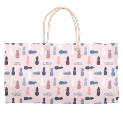 Abstract Pineapple with Pink Background Weekender Bag