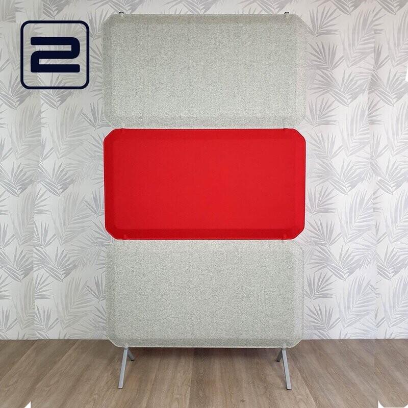 NN Akoestische Scheidingswand H215xB120 - Grijs / Rood Vilt