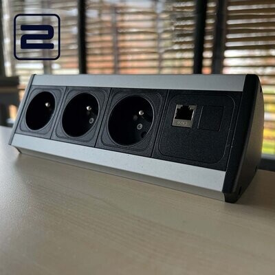 A & H MEYER Netbox Focus Stekkerdoos Opbouw Module - zwart alu