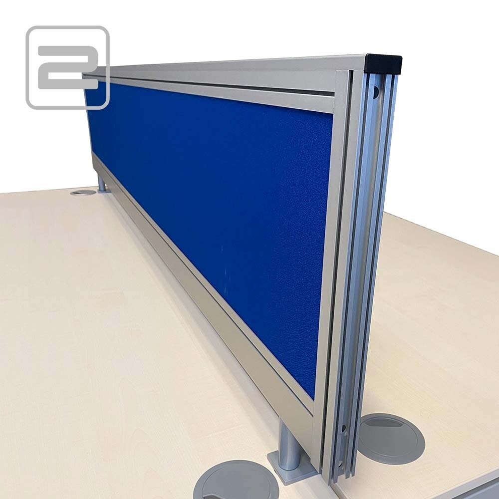 NN Tussenpaneel Bureau Blauw prikbord H37xB180xD3 - Blauw Alu