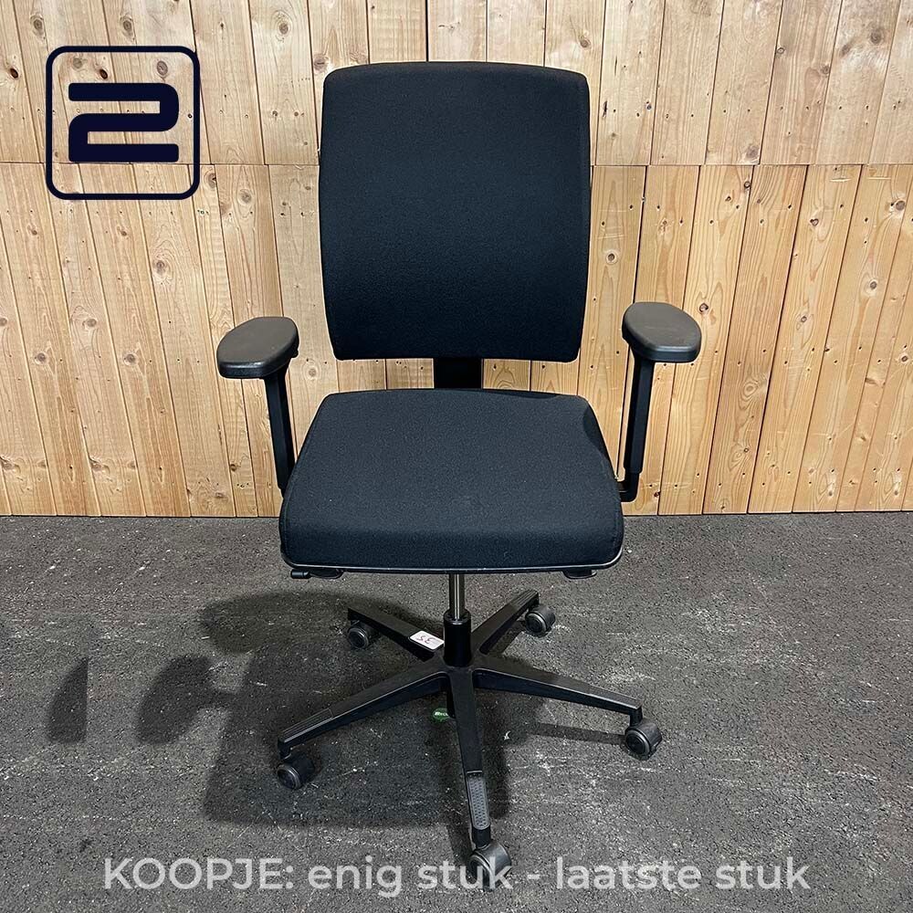 NN KOOPJE: Bureaustoel a - Zwart Stof / Kunststof Voetkr mt wielen