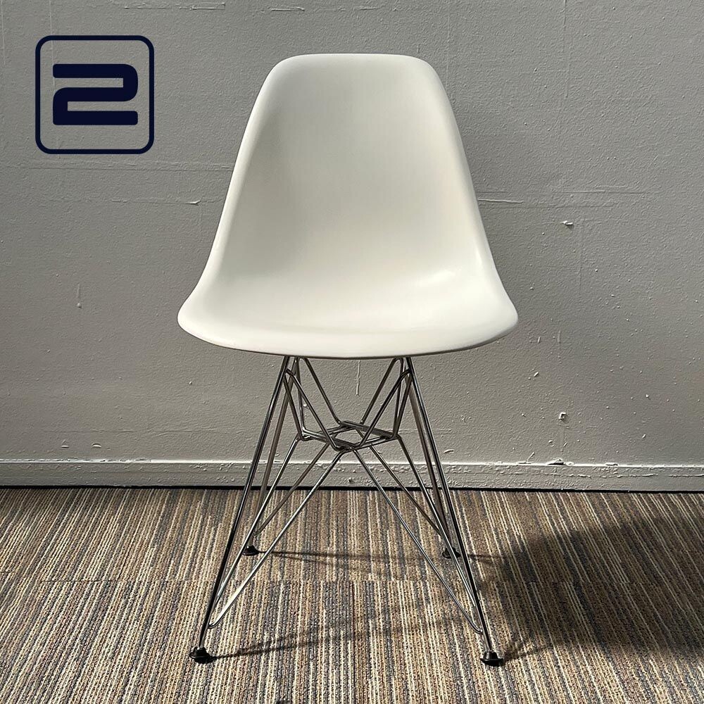 zeemijl Uil dok VITRA Eames Plastic Side Chair DSR Stoel - Wit Kunststof / Chrome  draadonderstel met schoren en 4 poten