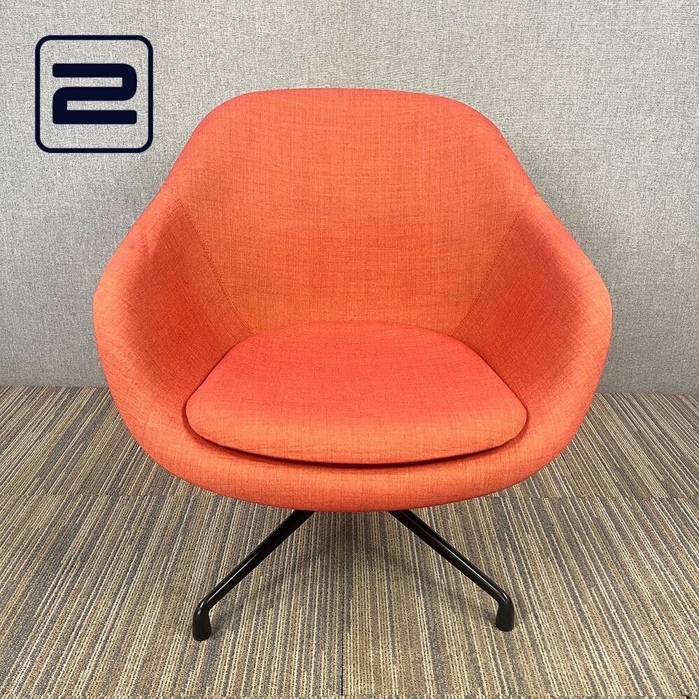 HAY AAL81 Lounge zetel - Oranje Textiel / Zwart Metaal Voetkruis