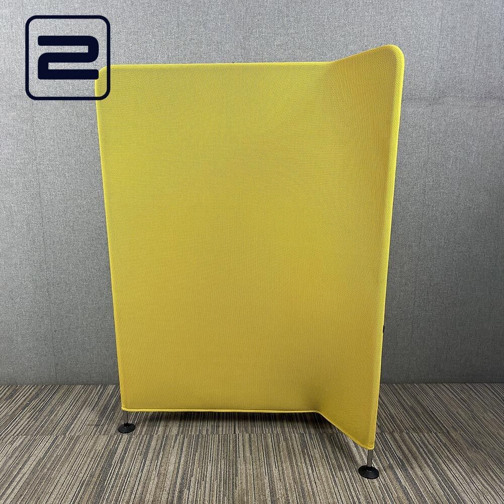 VITRA Ad Hoc Akoestische Scheidingswand Rechtse Hoek H160xB115 - Mosterdgroen Mesh