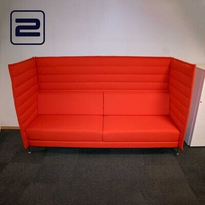 VITRA ALCOVE High 3-Seater design - Rood Laser RE / Chrome Buisframe